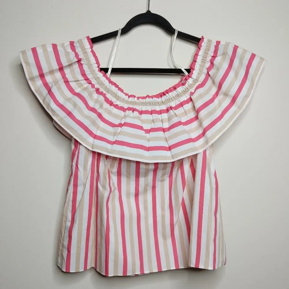 Kate Spade Off Shoulder Stripe Top - Size XL - NWT